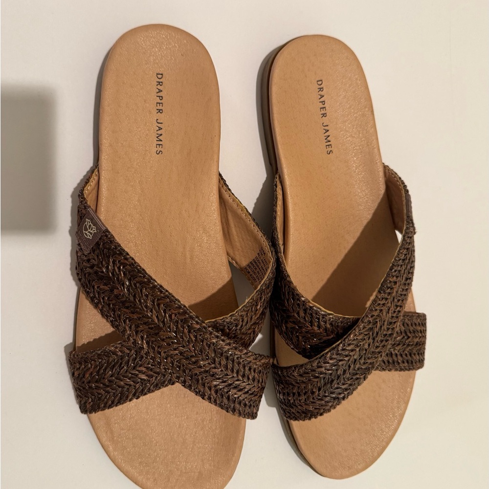 Draper James Women's Brown Woven Slide Sandals